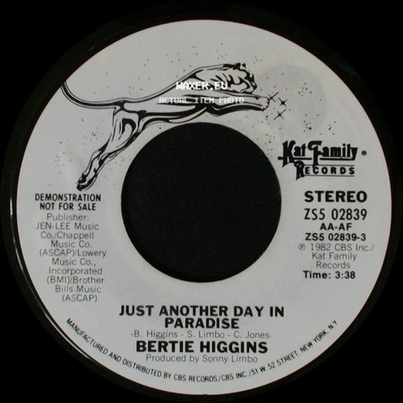 Bertie Higgins - Just Another Day In Paradise / Just Another Day In Paradise side A