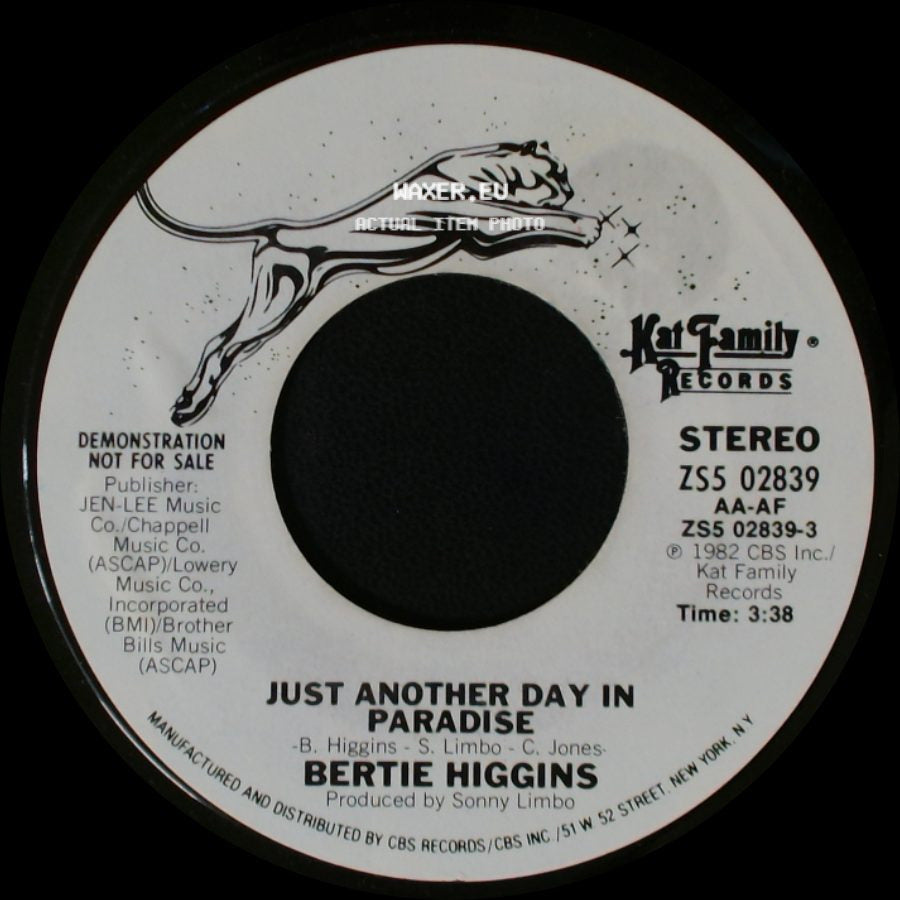 Bertie Higgins - Just Another Day In Paradise / Just Another Day In Paradise side A