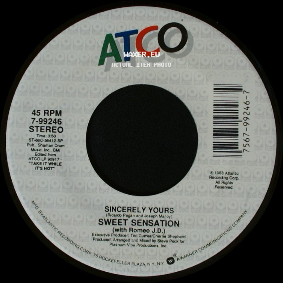 Sweet Sensation / Sweet Sensation (With Romeo J.D.) - Sincerely Yours / Sincerely Yours side B