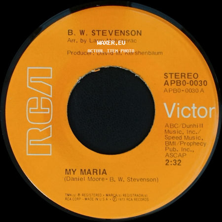B. W. Stevenson - August Evening Lady / My Maria side B