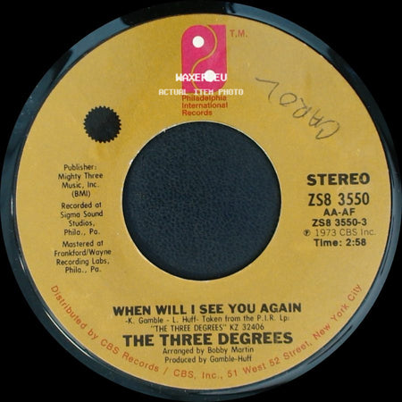 The Three Degrees - When Will I See You Again / Year Of Decision side A