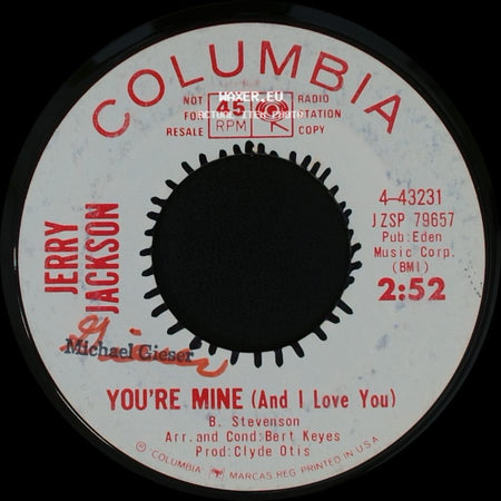 Jerry Jackson - You're Mine (And I Love You) / Hey! Sugarfoot side A