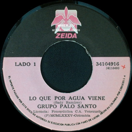Grupo Palo Santo - Salud Amigo / Lo Que Por Agua Viene side B