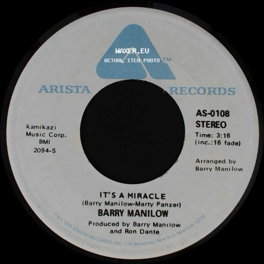 Barry Manilow - One Of These Days / It's A Miracle side B