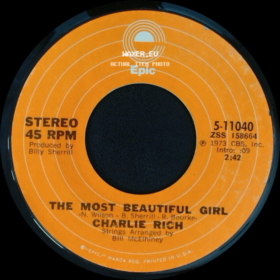 Charlie Rich - The Most Beautiful Girl / I Feel Like Going Home side A