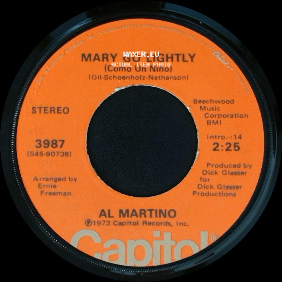Al Martino - Mary Go Lightly (Como Un Niño) / To The Door Of The Sun (Alle Porte Del Sole) side A