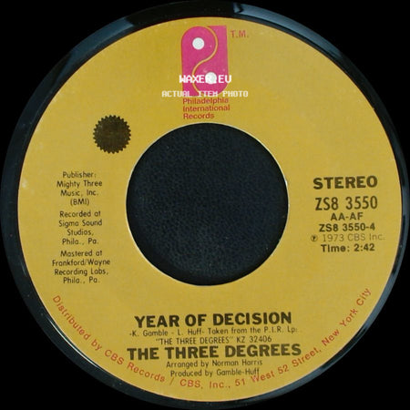 The Three Degrees - When Will I See You Again / Year Of Decision side B