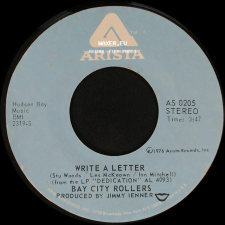 Bay City Rollers - I Only Want To Be With You / Write A Letter side B