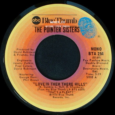 The Pointer Sisters - Love In Them There Hills / Fairytale side A