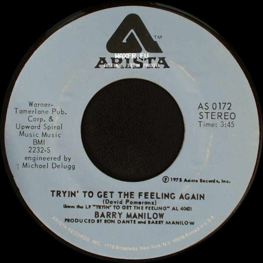 Barry Manilow - Tryin' To Get The Feeling Again / Beautiful Music side A
