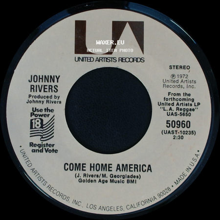 Johnny Rivers - Come Home America / Rockin' Pneumonia — Boogie Woogie Flu side A