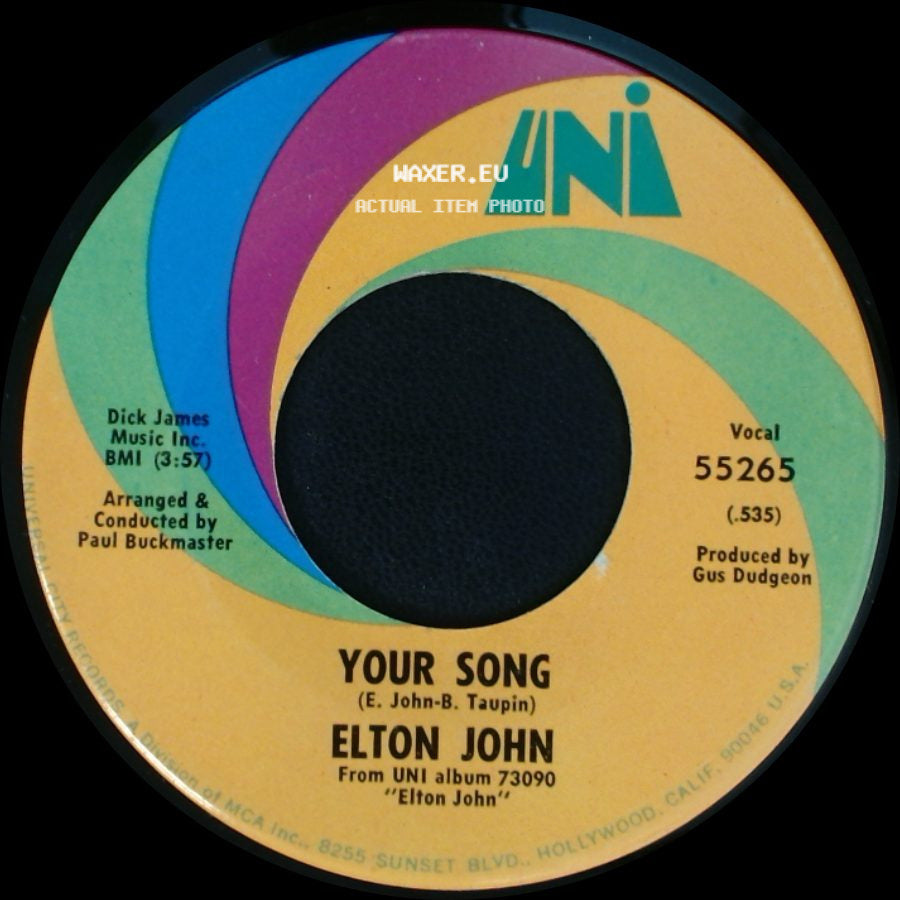 Elton John - Your Song / Take Me To The Pilot side A