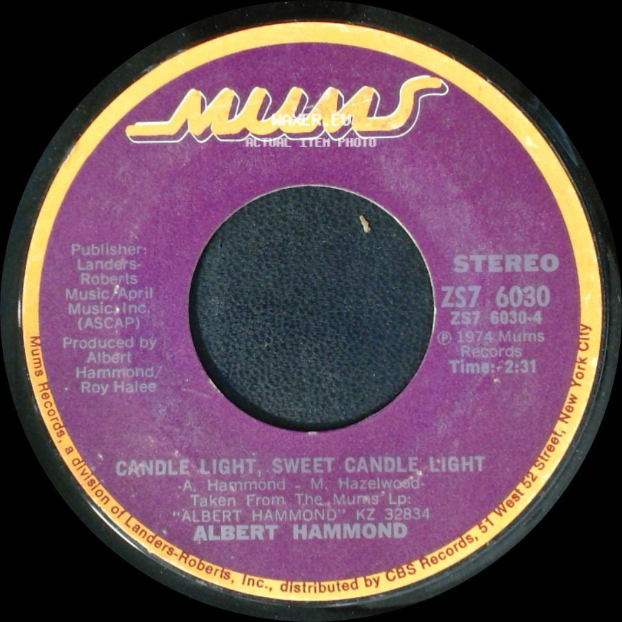 Albert Hammond - Air Disaster / Candle Light, Sweet Candle Light side B
