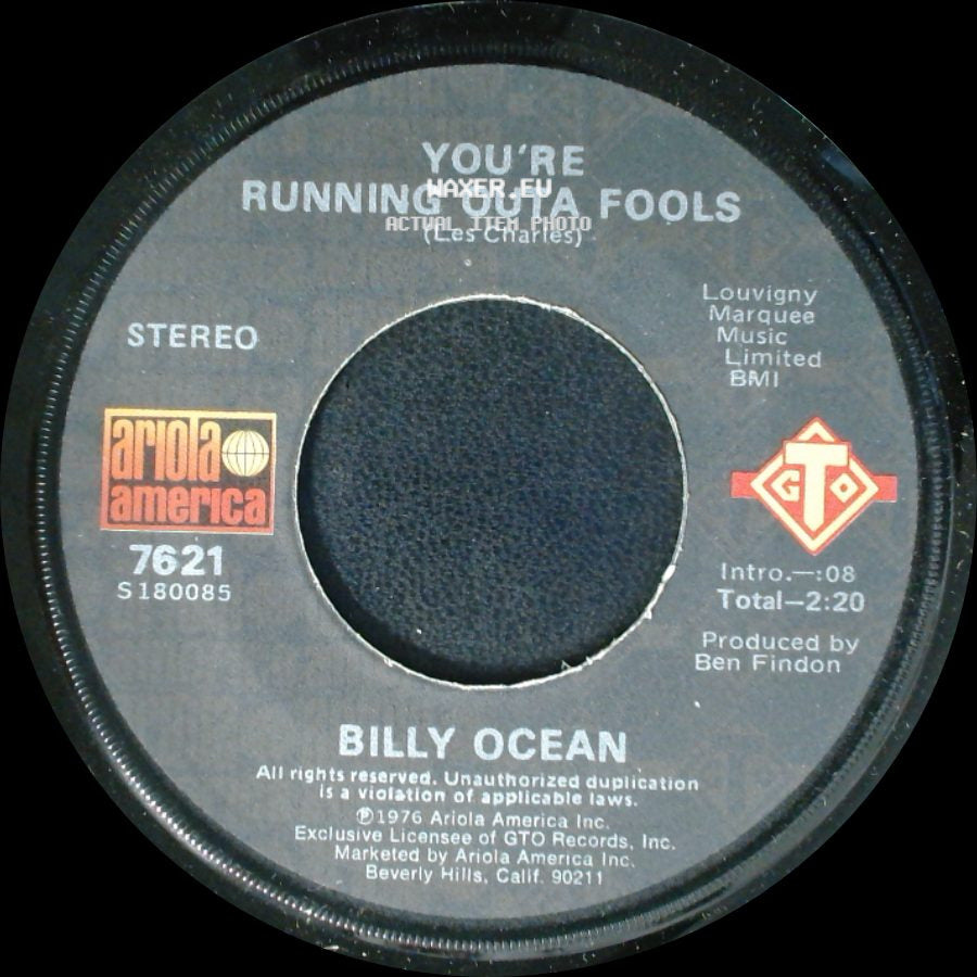 Billy Ocean - You're Running Outa Fools / Love Really Hurts Without You side A