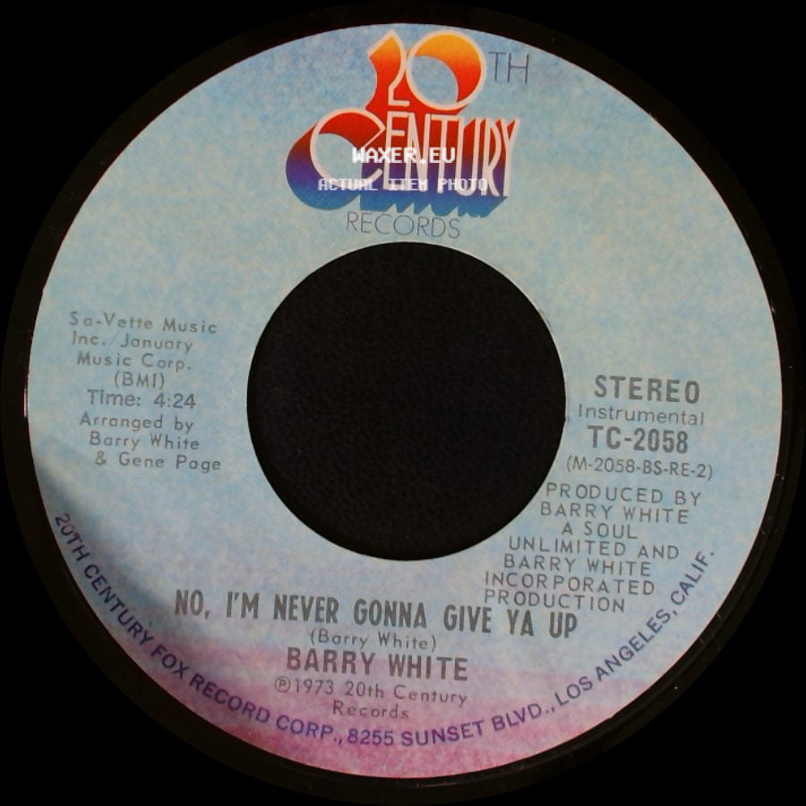 Barry White - Never, Never Gonna Give Ya Up / No, I'm Never Gonna Give Ya Up side B