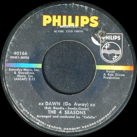 The 4 Seasons - No Surfin' Today / Xx Dawn (Go Away) Xx side B