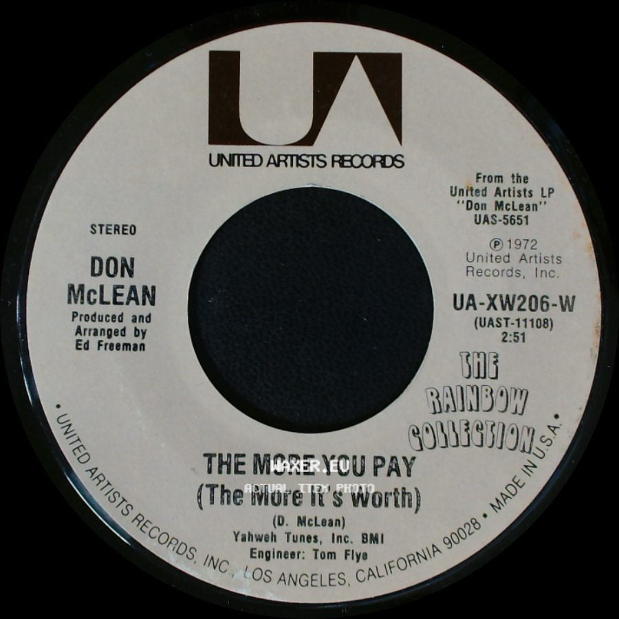 Don Mclean - If We Try / The More You Pay (The More It's Worth) side B