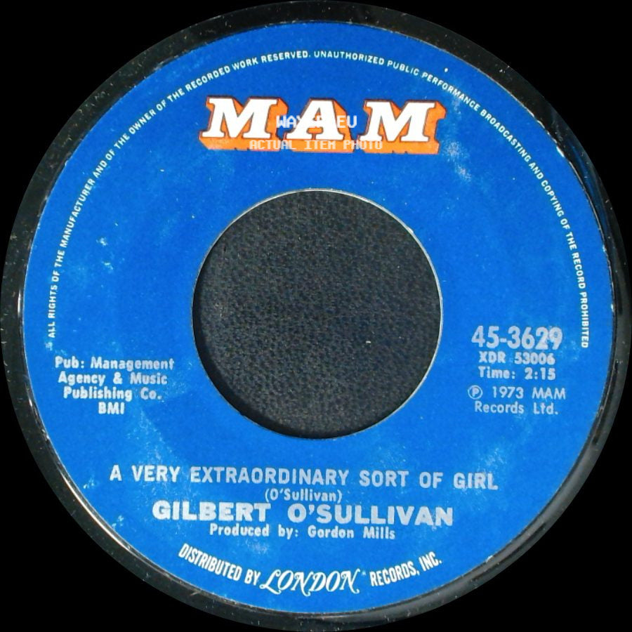 Gilbert O'sullivan - A Very Extraordinary Sort Of Girl / Get Down side A