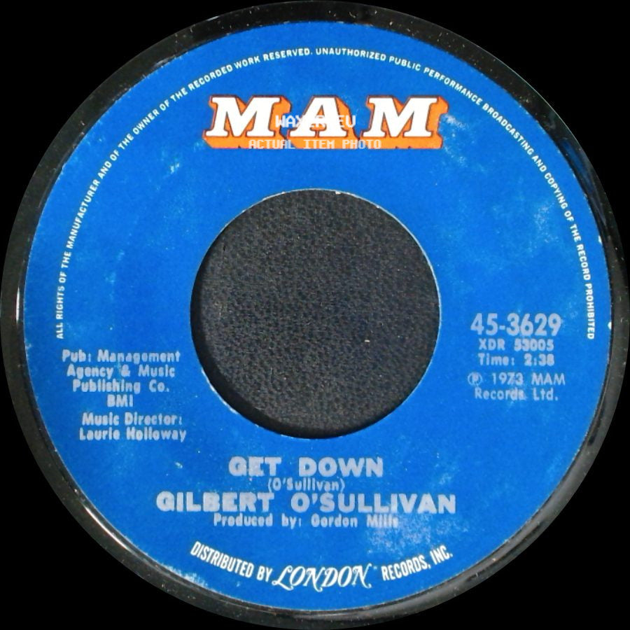 Gilbert O'sullivan - A Very Extraordinary Sort Of Girl / Get Down side B