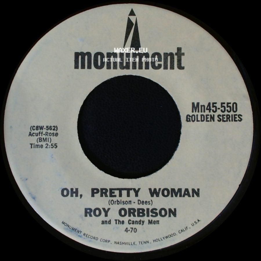 Roy Orbison / Roy Orbison And The Candy Men - It's Over / Oh, Pretty Woman side B
