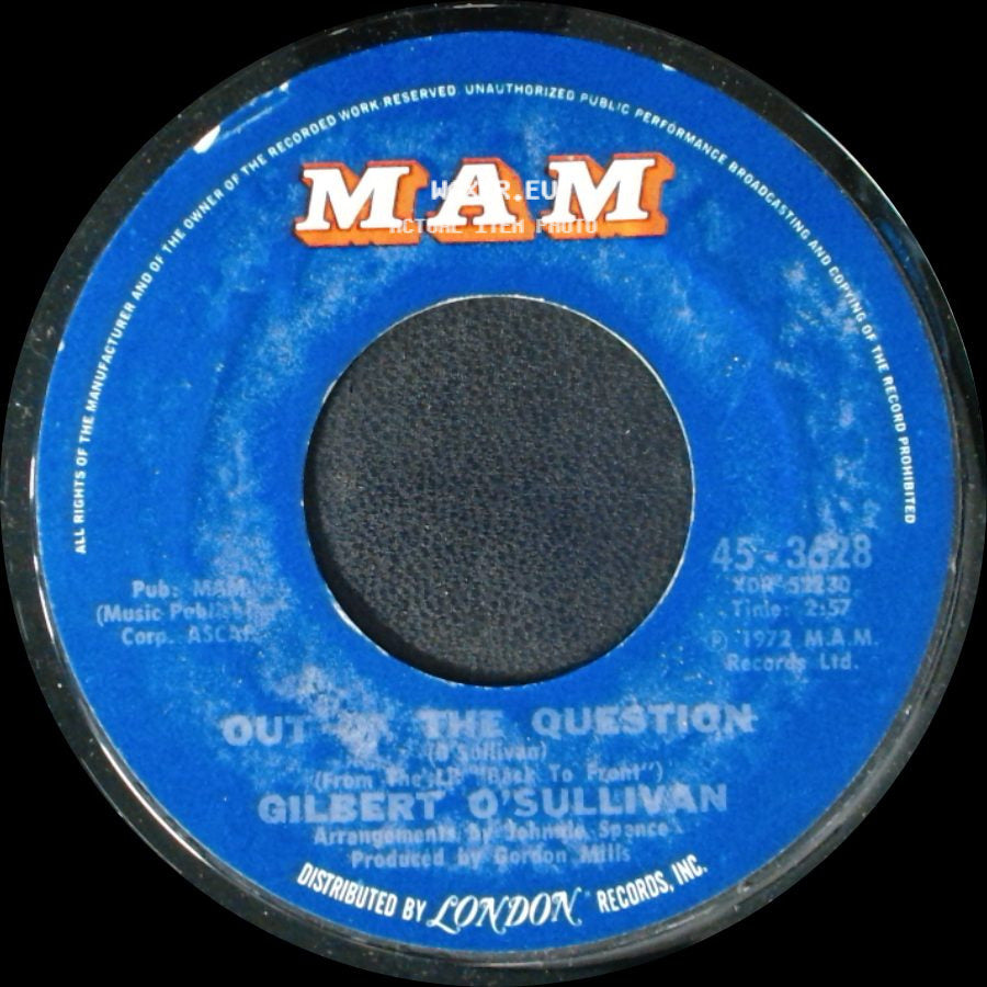 Gilbert O'sullivan - Out Of The Question / Everybody Knows side A