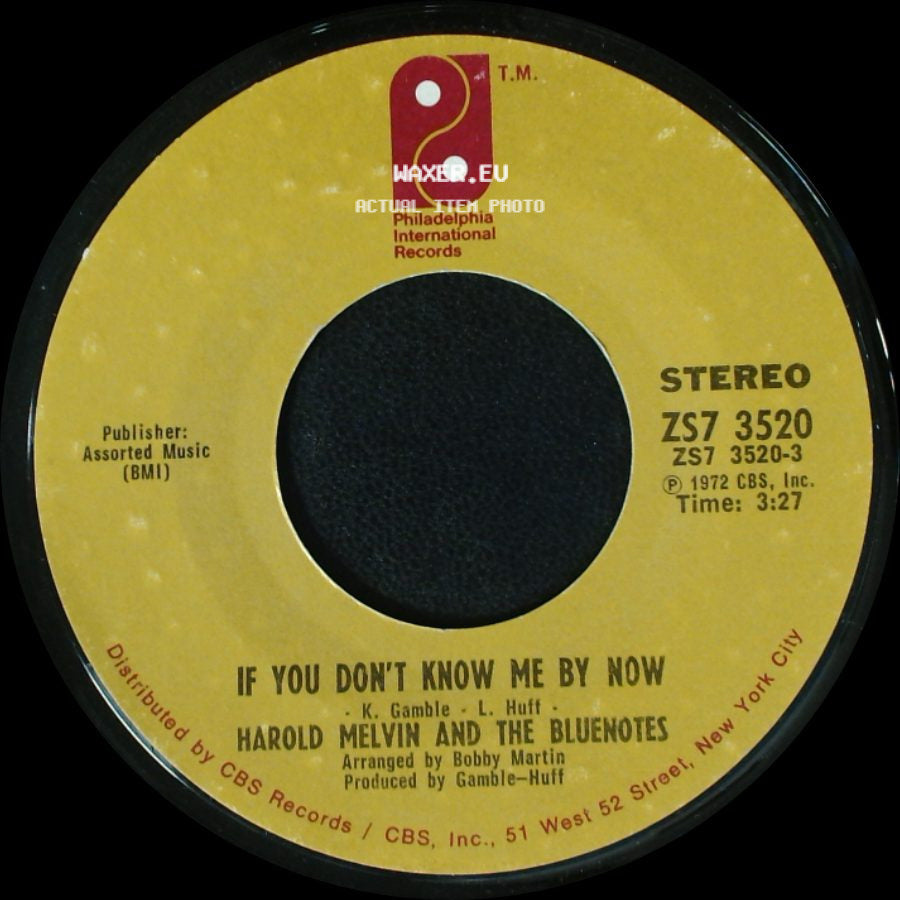 Harold Melvin And The Bluenotes - Let Me Into Your World / If You Don't Know Me By Now side B