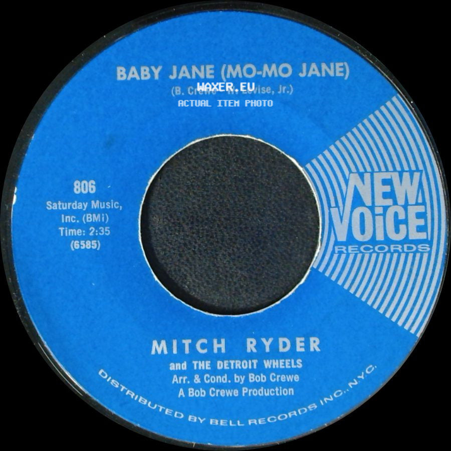 Mitch Ryder And The Detroit Wheels - Baby Jane (Mo-Mo Jane) / Jenny Take A Ride! side A