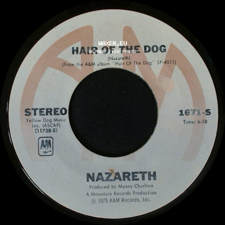 Nazareth - Love Hurts / Hair Of The Dog side B