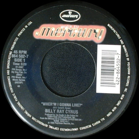 Billy Ray Cyrus - Wher'm I Gonna Live? / Some Gave All side A