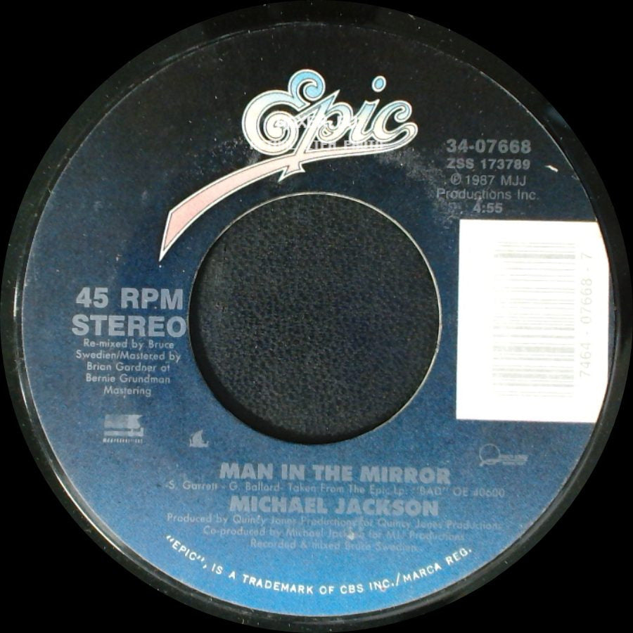 Michael Jackson - Man In The Mirror / Man In The Mirror (Instrumental) side A