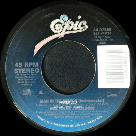 Michael Jackson - Man In The Mirror / Man In The Mirror (Instrumental) side B