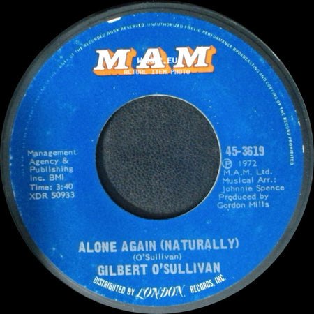 Gilbert O'sullivan - Alone Again (Naturally) / Save It side A