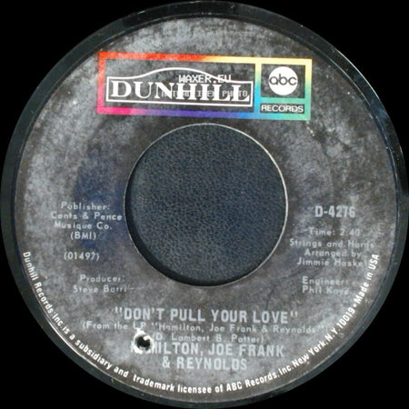 Hamilton, Joe Frank & Reynolds - Don't Pull Your Love / Funk-In-Wagnal (Instrumental) side A