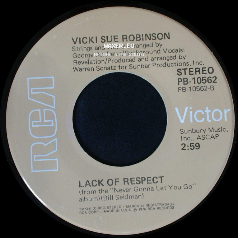 Vicki Sue Robinson - Turn The Beat Around / Lack Of Respect side B