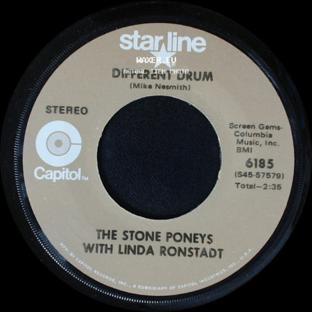 The Stone Poneys With Linda Ronstadt / Linda Ronstadt - Different Drum / Long Long Time side A