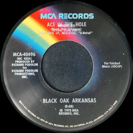 Black Oak Arkansas - Strong Enough To Be Gentle / Ace In The Hole side B