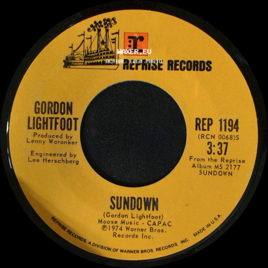 Gordon Lightfoot - Too Late For Prayin' / Sundown side B