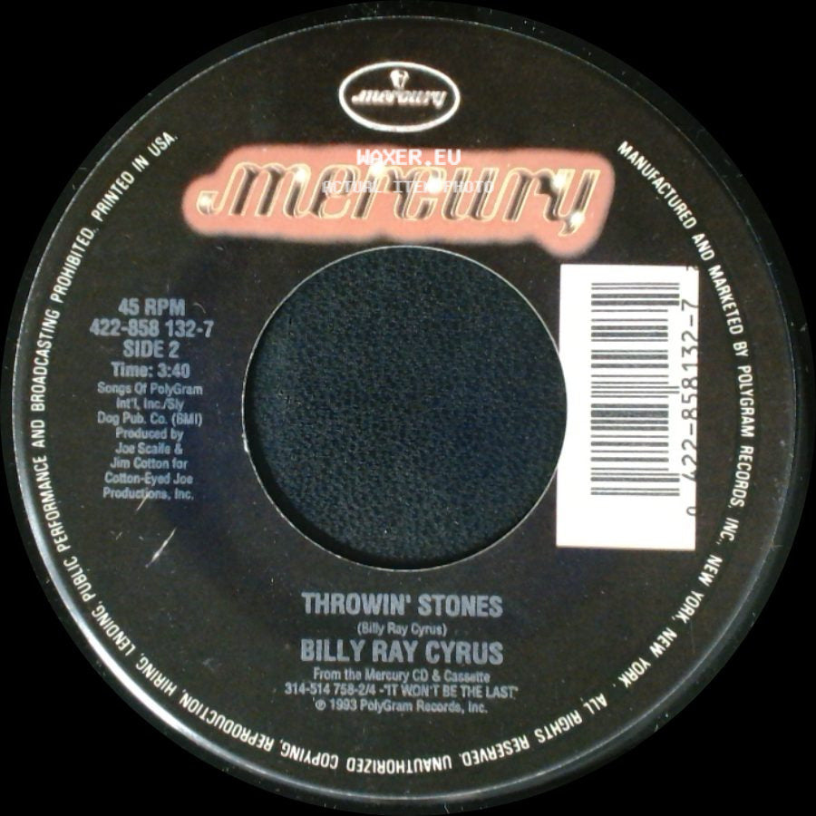Billy Ray Cyrus - Words By Heart / Throwin' Stones side B