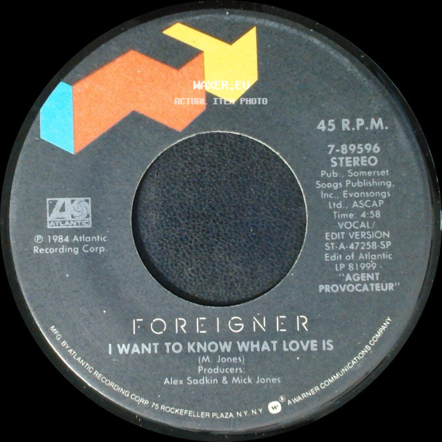 Foreigner - Street Thunder / I Want To Know What Love Is side B