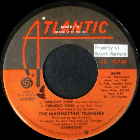 The Manhattan Transfer - Body And Soul / Twilight Zone / Twilight Tone side B