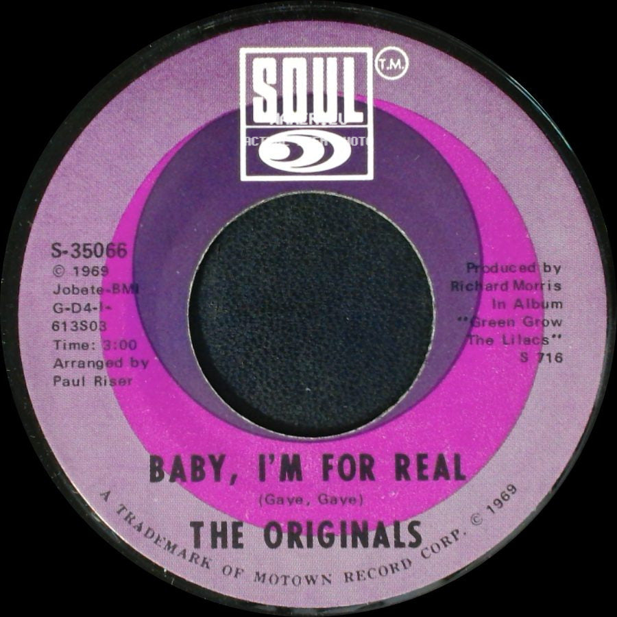 The Originals - Moment Of Truth / Baby, I'm For Real side B