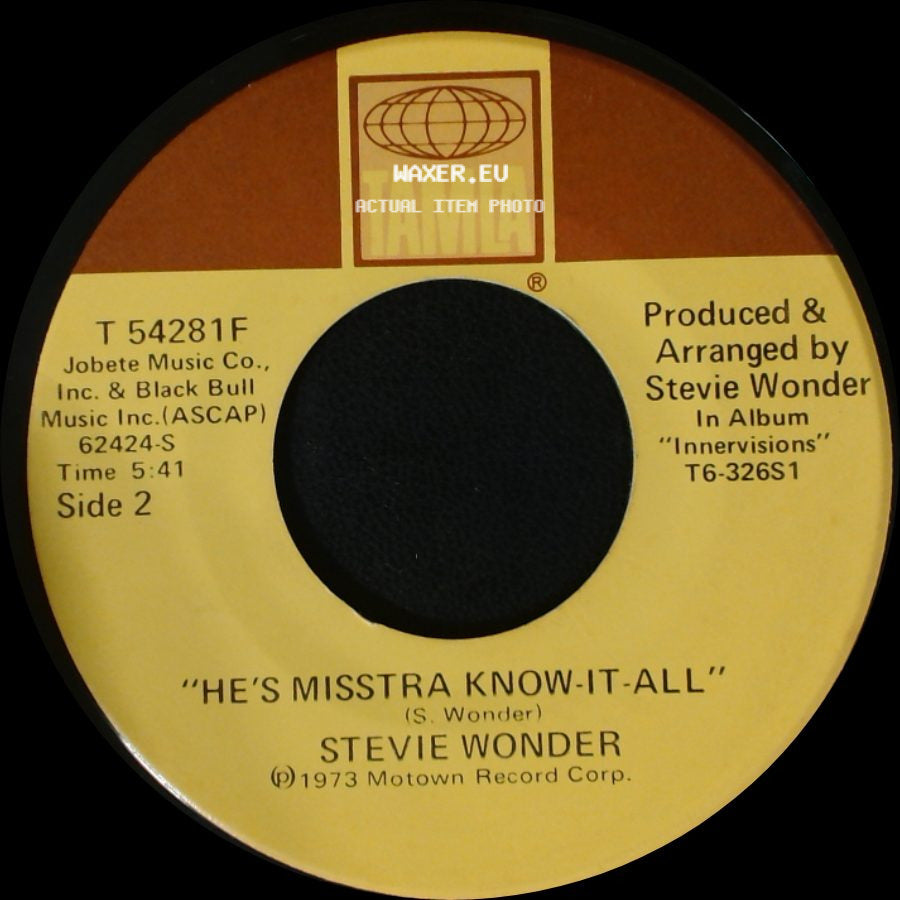 Stevie Wonder - Sir Duke / He's Misstra Know-It-All side B