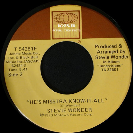 Stevie Wonder - Sir Duke / He's Misstra Know-It-All side B