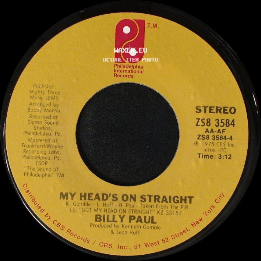 Billy Paul - My Head's On Straight / Let's Make A Baby side A