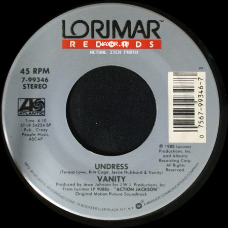 Vanity / M.C. Jam And Pee Wee Jam - Undress / Protect And Serve side A