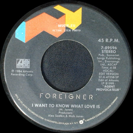 Foreigner - Street Thunder / I Want To Know What Love Is side B