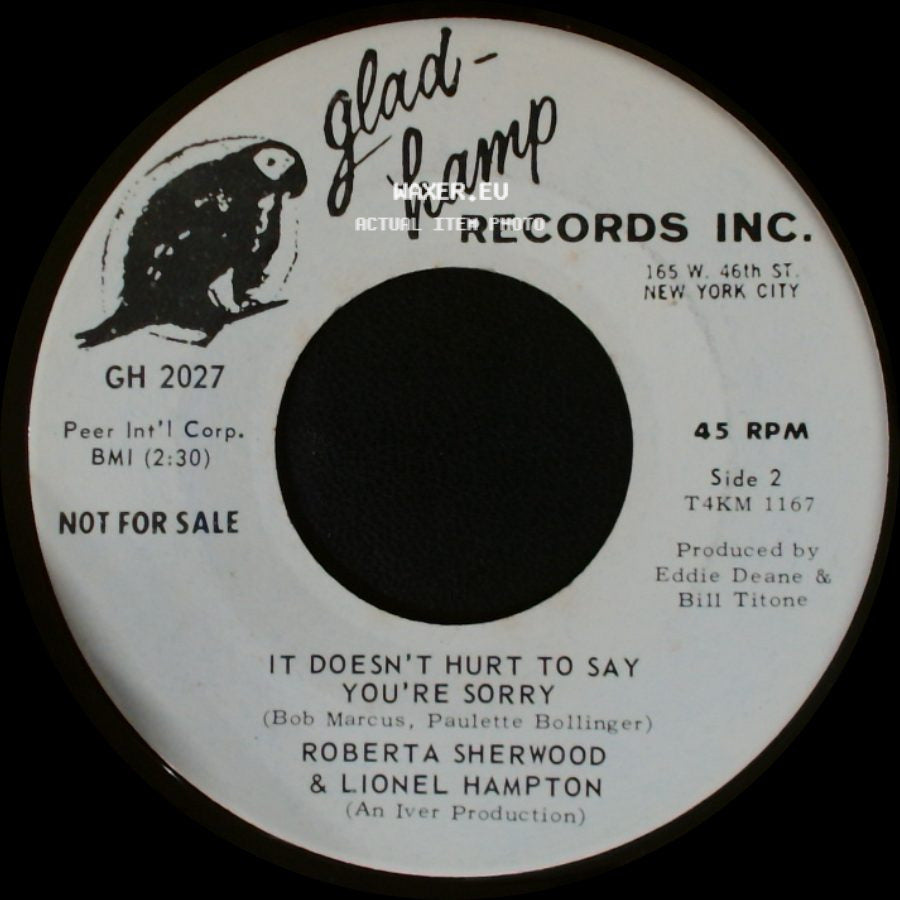 Lionel Hampton & Roberta Sherwood / Roberta Sherwood & Lionel Hampton - Brand New World / It Doesn't Hurt To Say You're Sorry side B