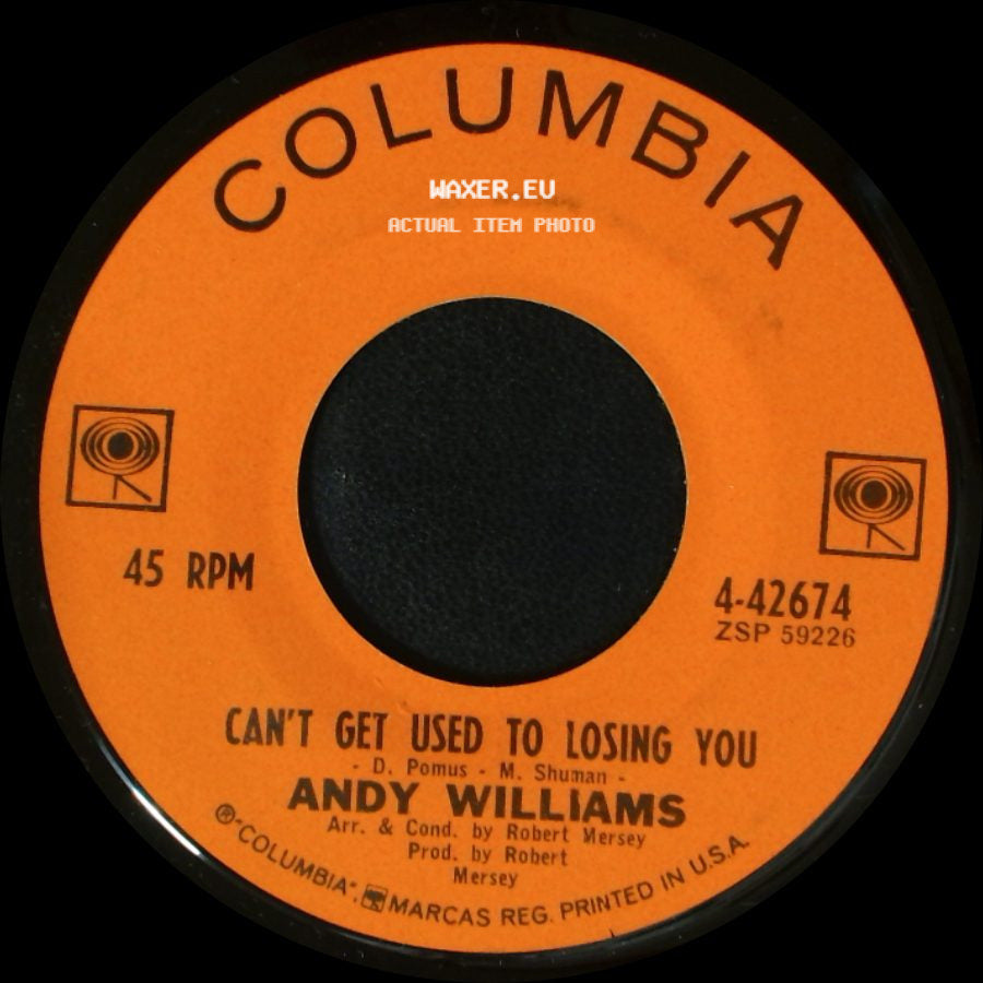 Andy Williams - Can't Get Used To Losing You / Days Of Wine And Roses side A