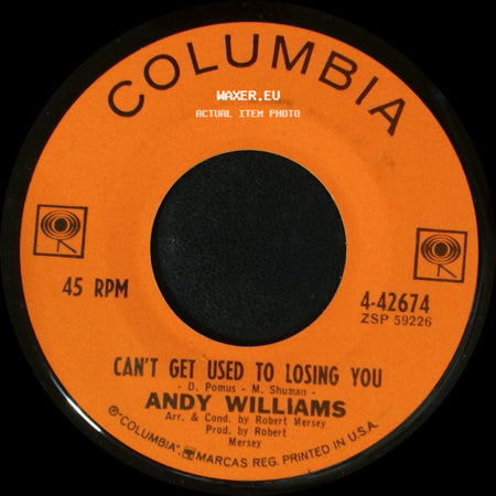Andy Williams - Can't Get Used To Losing You / Days Of Wine And Roses side A