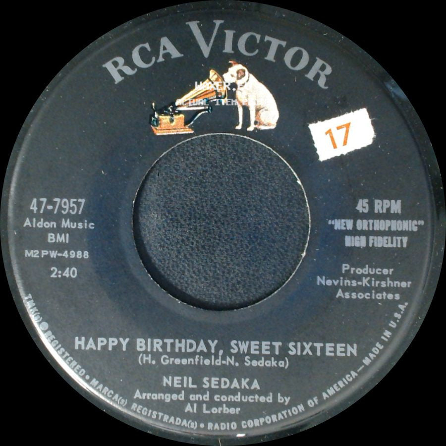 Neil Sedaka - Happy Birthday Sweet Sixteen / Don't Lead Me On side A